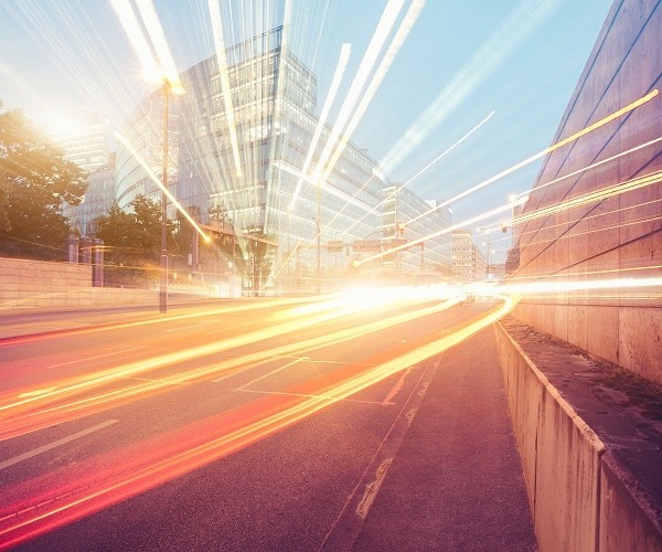 Bright city movement lights